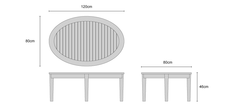 Aria Teak Oval Coffee Table